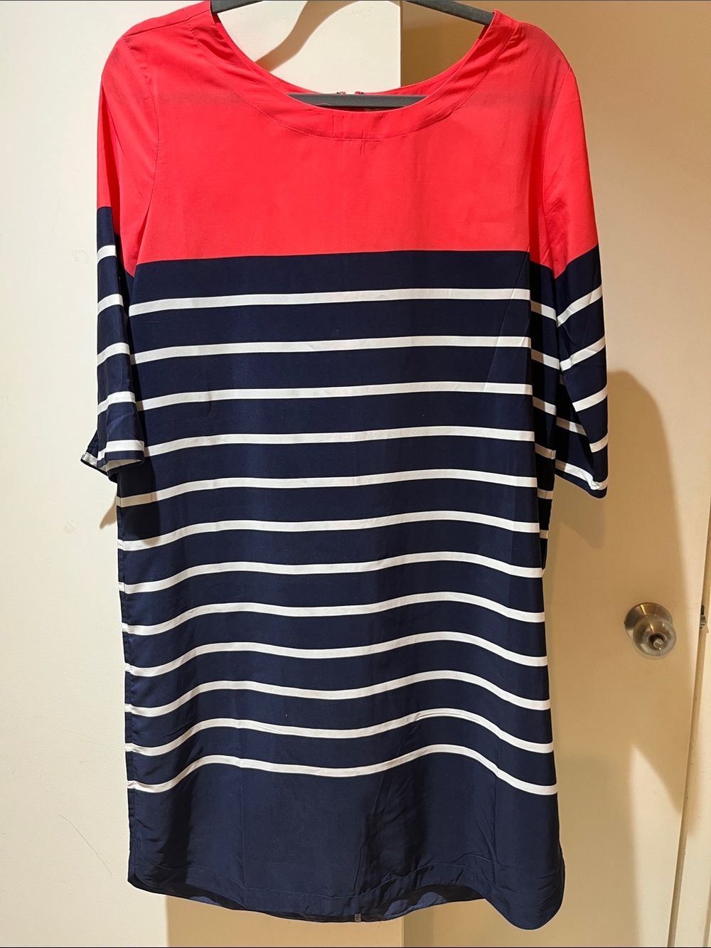 GAP Red and Navy Striped Midi Dress